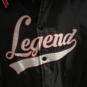 Forever 21 Black Varsity Jacket with Red Accents